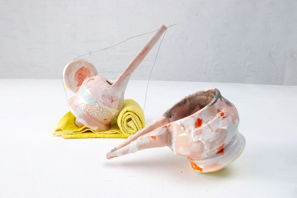 Jeannine Vrins Pink and yellow cranes