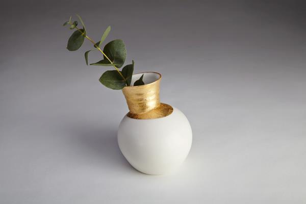 Jo Davies Gilded speak vase