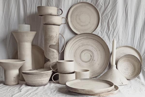 Svitlana Sholomitska & Ivan Kozik Light brown ceramic set