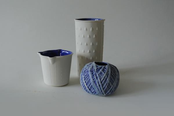 Daniel Reynolds Grater Vase, Three-spouted Measuring Jug, Ball of String (Pabilo) Vase