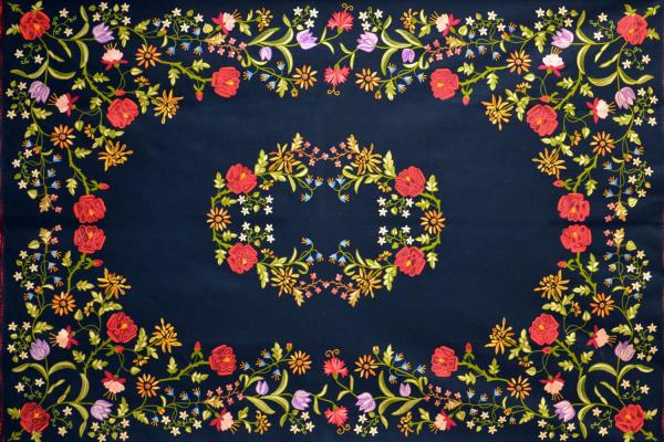 Maria Dinis Pereira Embroidered wool-felt bedspread