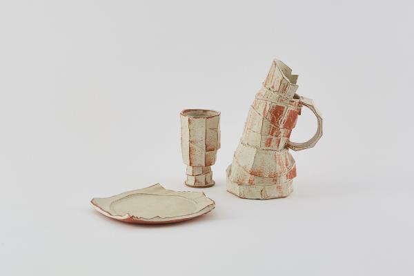Adam Ross Jug, goblet and side plate