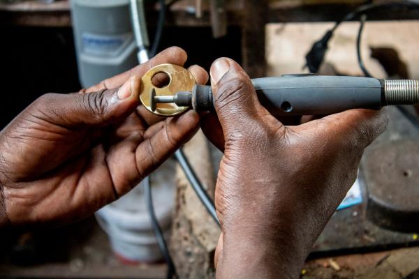 Obert Monga Mosaic making